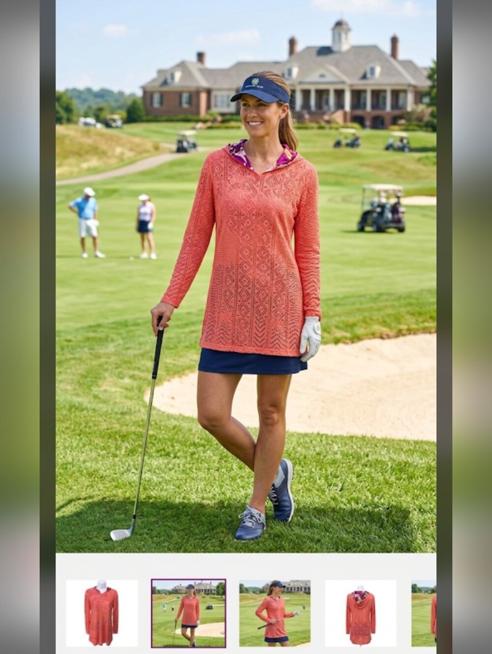 NWT Title Nine Amphib Tunic Dress Tunic Top XS Long Sleeve Mesh Hoodie Golf